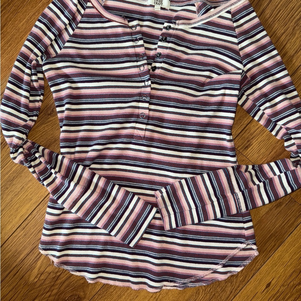 True Craft Multicolor Striped Button Down Shirt
